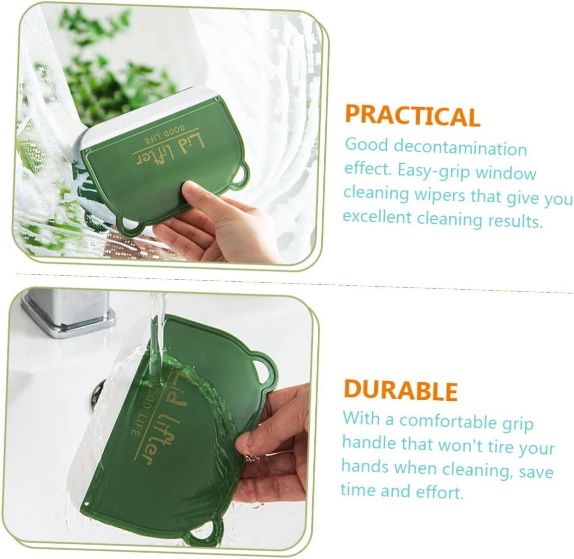 FOMIYES 4pcs Bear Design Glass Scrubbing Tool for Shower and Window Cleaning Easy-Grip Squeegee for Fogged Mirrors and Tiled Surfaces Space-Saving Storage Green