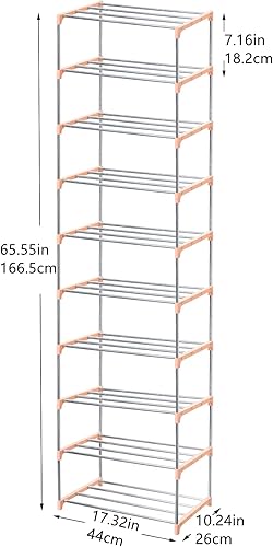 Miniatura 70 de Zapatero pequeño apilable, entrada, pasillo y armario, ahorra espacio de almacenamiento y organización (4 niveles, azul)
