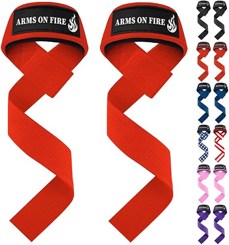 Miniatura 18 de TECEUM Correas de levantamiento para levantamiento de pesas, gimnasio, entrenamiento de fuerza, correas de muñeca con algodón acolchado de neopreno,