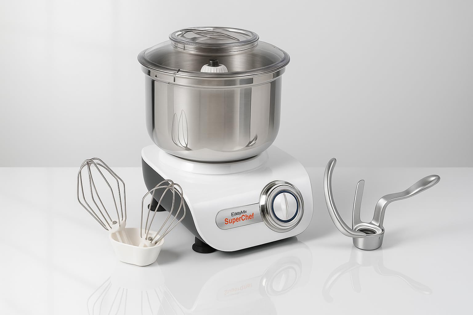 Batidora, Amasadora EasyMix SM900, 500W de potencia, Mezcla y amasa, bol de 3Litros de acero inoxidable con accesorio para batir y amasar
