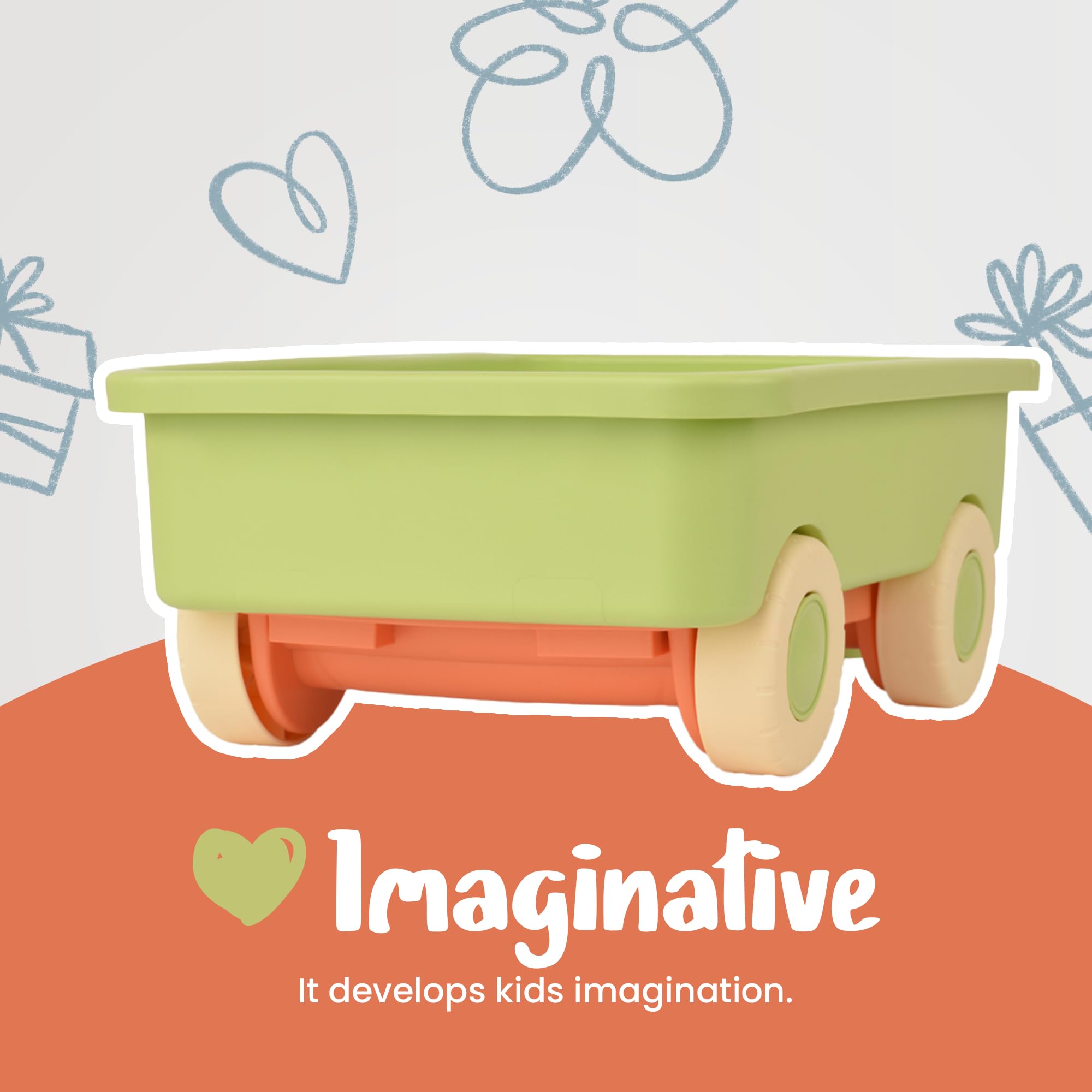 Carro de juguete para niños, equipo de juego al aire libre para niños, seguro, sin BPA, carrito para niños de 2 a 6 años, playa, juguetes de jardín, juguete de empuje, carrito de cochecito | Regalos
