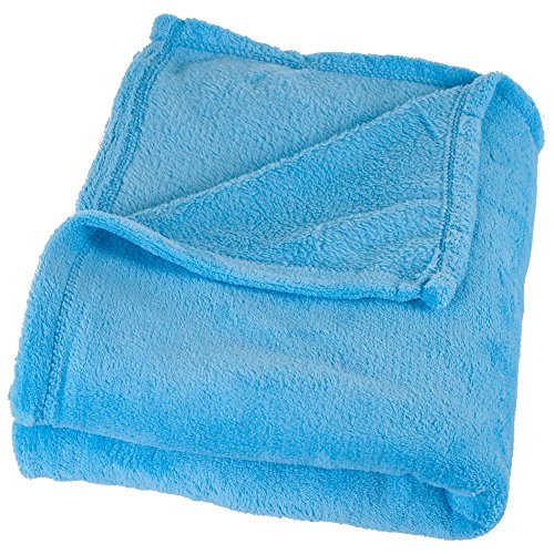Everyday Home Soft Velvet Fleece Throw Blanket, Blue