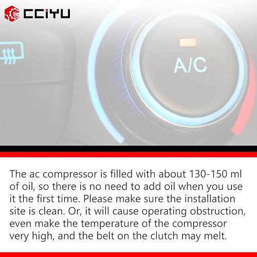 Miniatura 7 de CCIYU Embrague del compresor de CA para el coche 2001 2002 2003 2004 2005-2006 para Hyundai Santa Fe 2.7L Aire acondicionado compresor embrague para