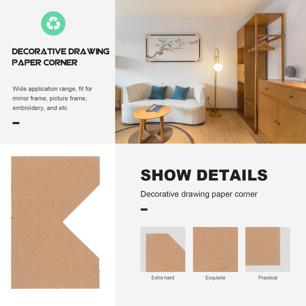 ULTECHNOVO Cardboard Corner Protectors 100Pcs 4.9X3.3 Inch Kraft Photo Frame Corner Guards for Picture Frames Mirrors Art Edge Protection and Packaging Safety - Image 4