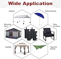 Vista 5 de ABCCANOPY Bolsas de Arena para Carpa Extra Grandes de 150 Libras, Paquete de 4, Negro (Sin Arena)