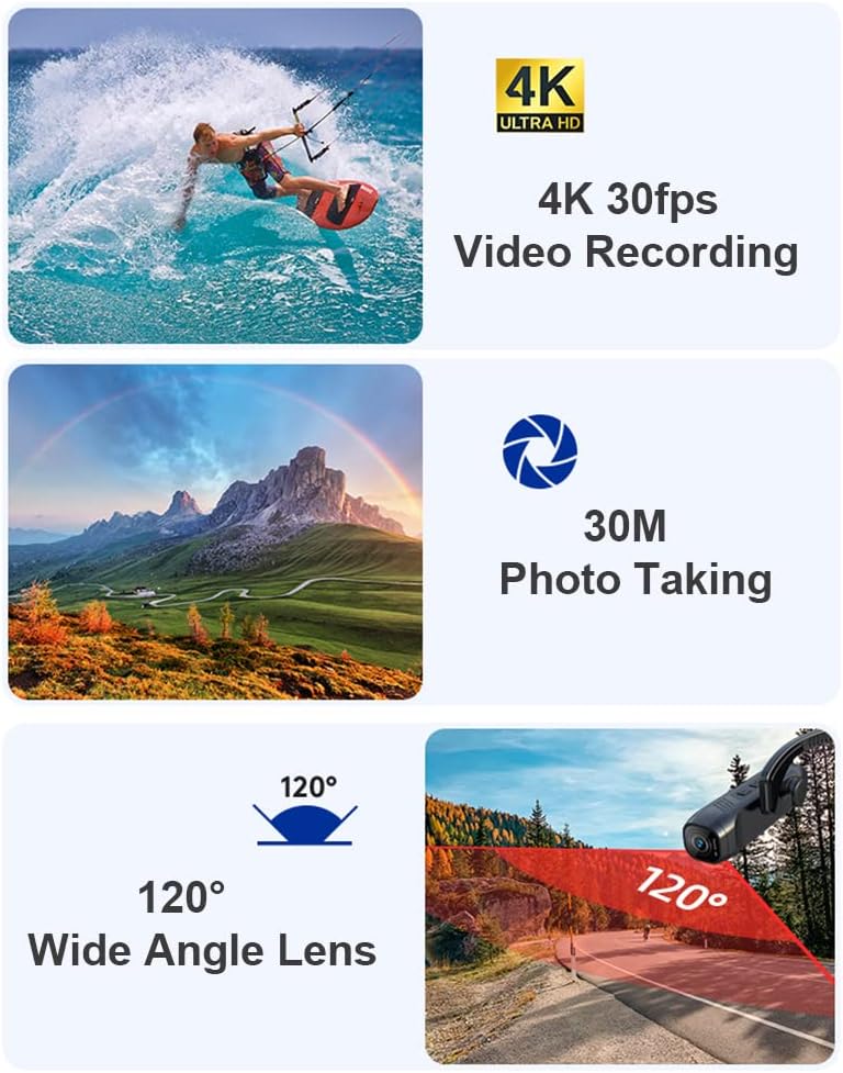 Smartphone displaying live feed from Camnoon 4K Head Mounted Camera via WiFi