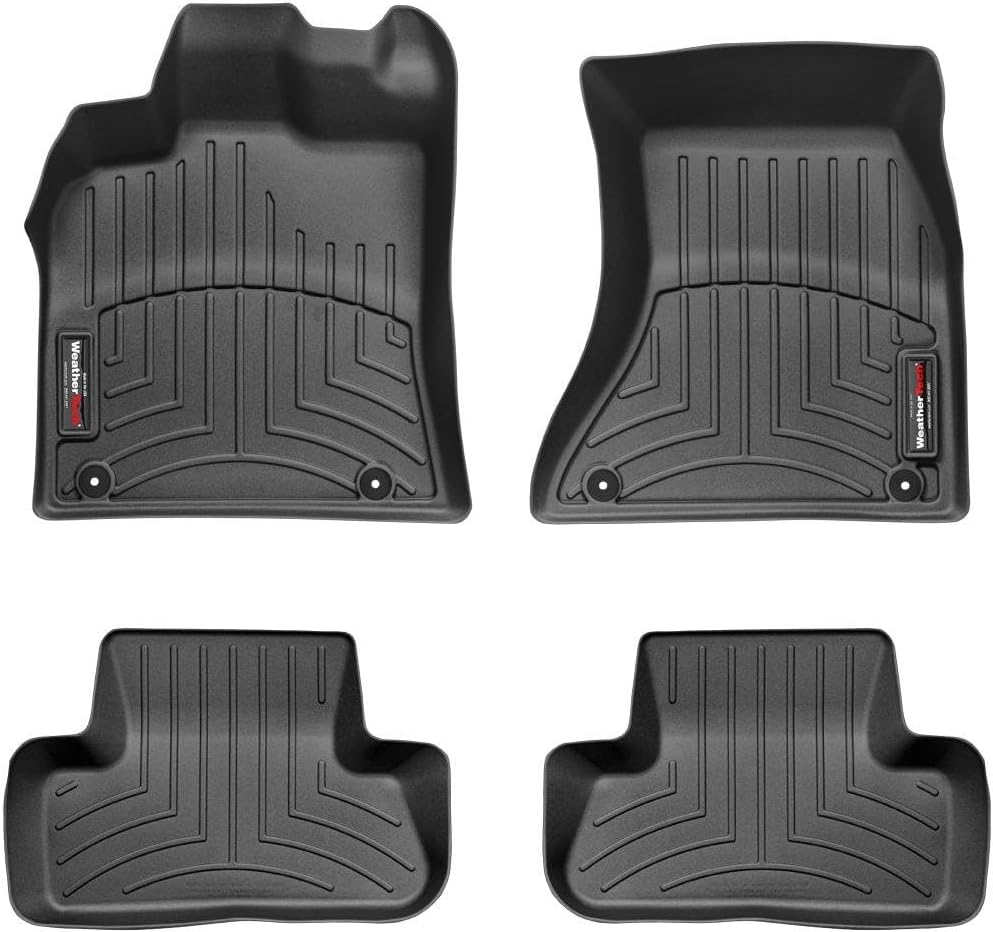WeatherTech Custom Fit FloorLiners for Audi SQ5, Q5, 1st & 2nd Row (44230-1-2), Black