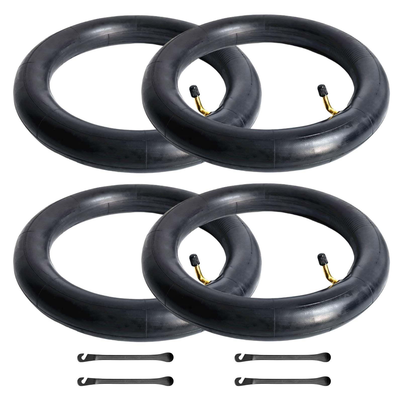 Camera D'aria Passeggino, 4 Pezzi Doppio Spessore Ruote di Ricambio, Camere D'aria in Gomma per Scooter Elettrici, Fornita con 4 Leve per Pneumatici, per Scooter Elettrici, Passeggino, 12 1/2 x 2 1/4