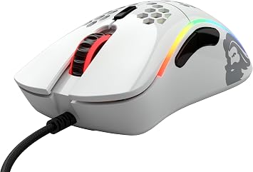 GLORIOUS Gaming Model D- (Small) Wired Gaming Mouse - 61g Superlight Honeycomb Design, RGB, Ergonomic, Pixart 3360 Sensor, Omron Switches, PTFE Feet, 6 Buttons - Glossy White