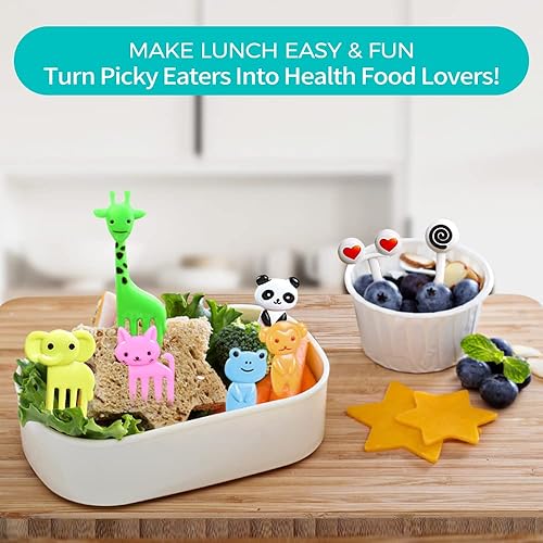 Miniatura 3 de 156 piezas de palillos de comida de animales para niños, accesorios de caja Bento, divertidos palillos de comida para niños, lindos palillos de