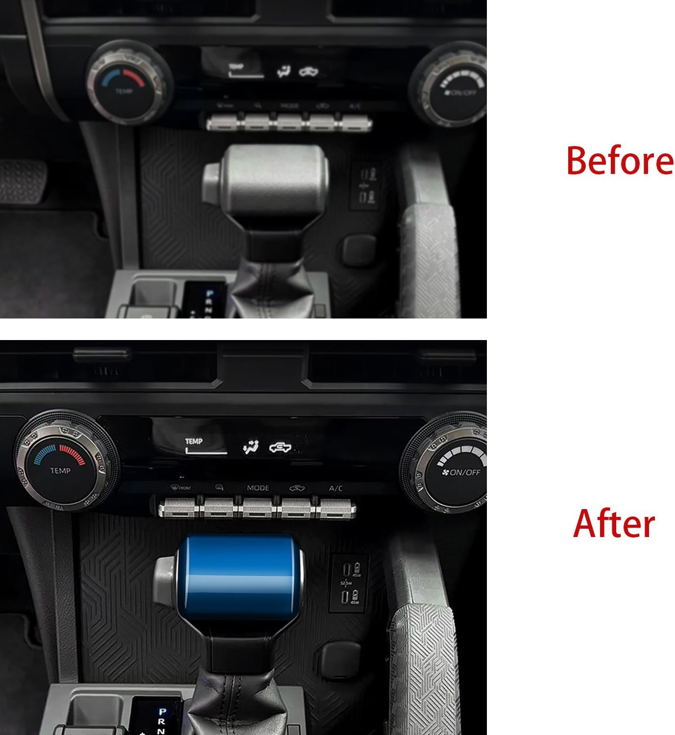 Car Accessories for Toyota Tundra/Sequoia 2022-2024 Tacoma 2024 Toyota 4runner 2024-2025 Interior Center Console Gear Shift Lever Knob Shifter Head Cover Trim ABS Blue