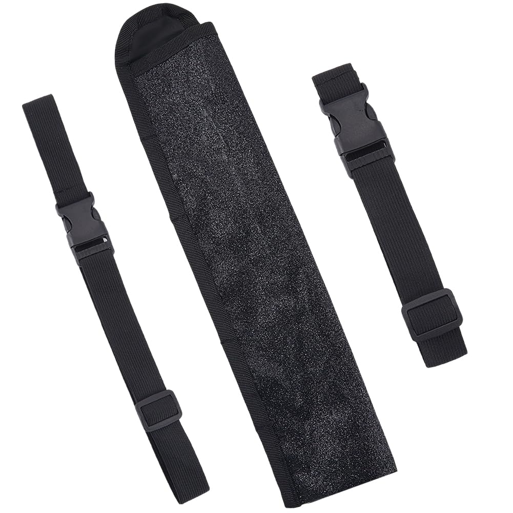 CREATCABIN Rave Fan Holder Bag Rave Fan Holster Hand Fan Folding Hand Pouch Fordable Sleeves with Waist Belt for EDM Music Festival Club Line Dancing Thigh Party Circuit 3x13 Inch Black Biing