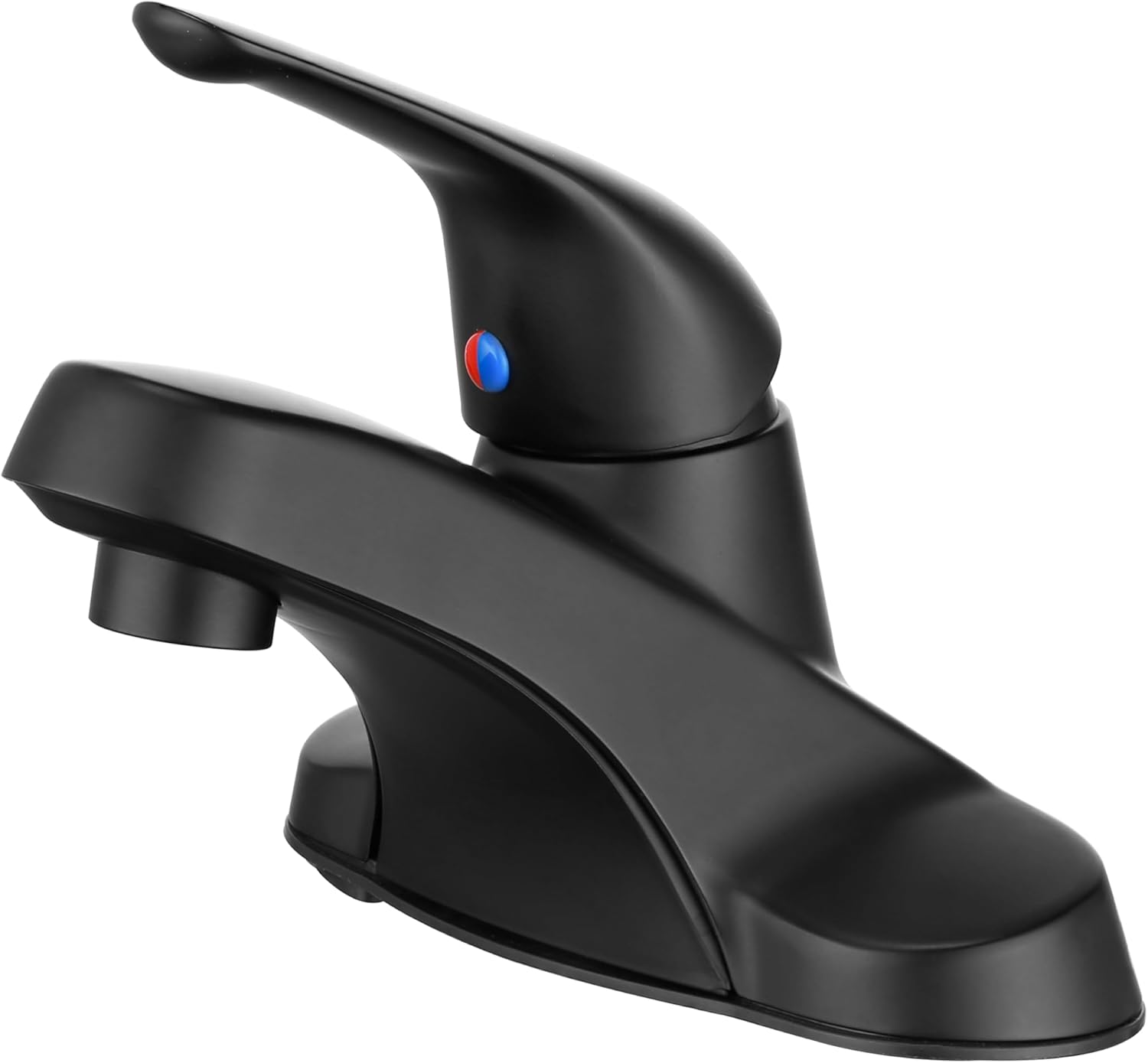 Matte Black Bathroom Faucet 3 Hole Installation,Single Handle Bathroom Sink Faucet with Plastic Drain Assembly and Water Supply Lines,F-3503-MT