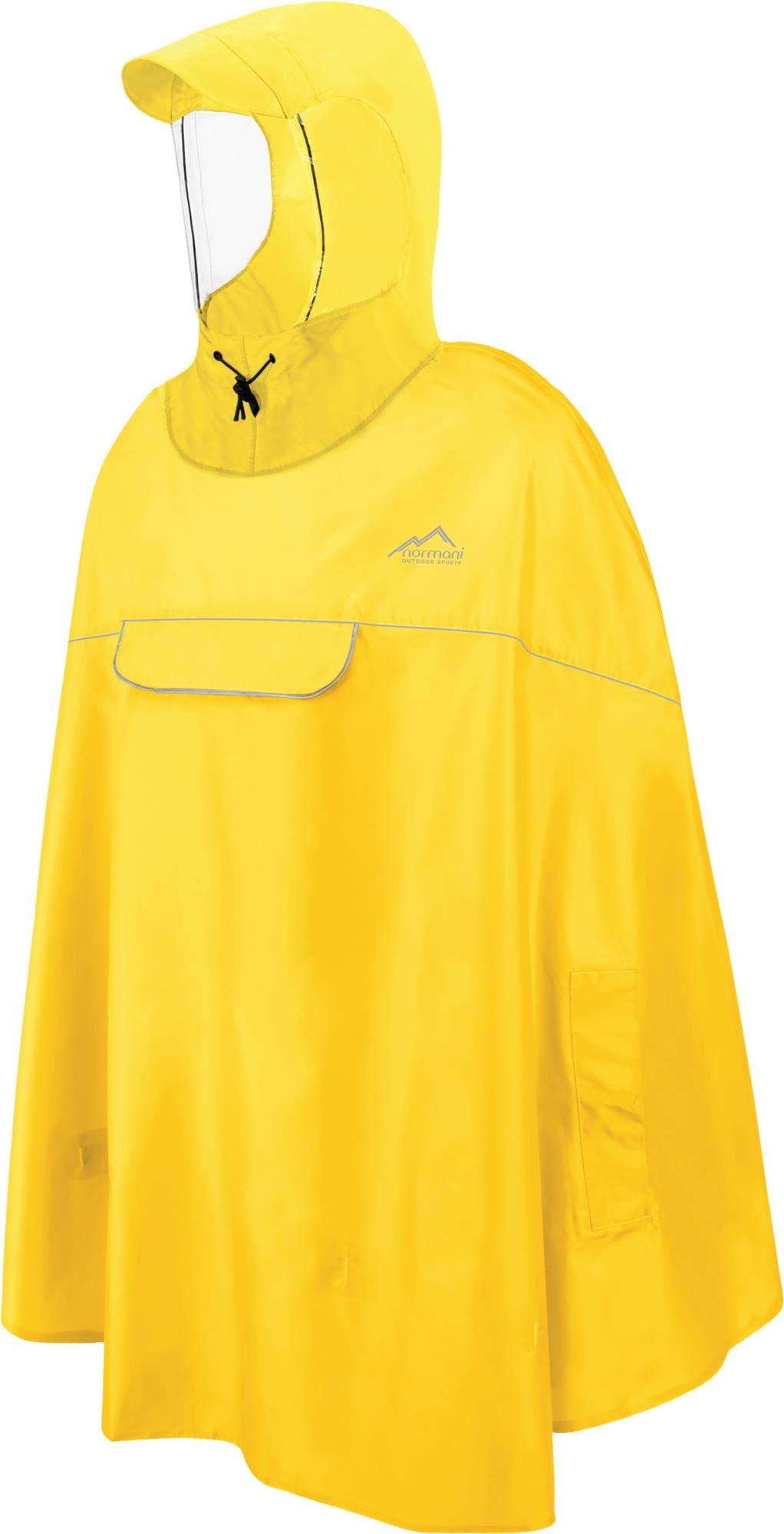 normani Wasserdichter Fahrrad-Regenponcho Regencape für Damen und Herren - Kapuze mit Sichtfenster - Wassersäule: 12.000 mm - 3M™ Scotchlite™ Reflektor und YKK-Reißverschluss