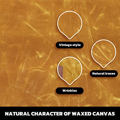 Toiletry Bag For Men, Travel Essentials Travel Toiletry Bag, Compact Water-Resistant Waxed Canvas Bathroom Roll Organizer For Hygiene, Shaving Kit, Gifts For Men-Khaki Yellow #TOP6