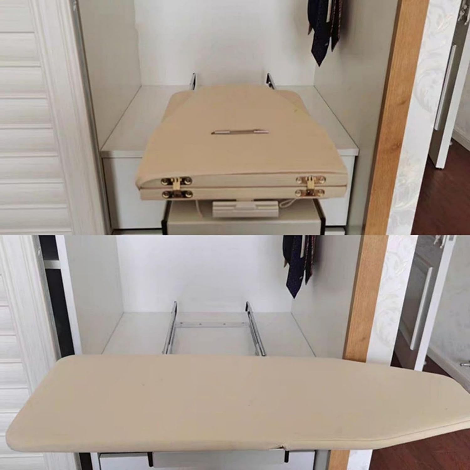 Retractable Pull Out Ironing Board,180° Swivel Board Closet Sliding Out,Retractable Foldable Ironing Board,Load-Bearing Capacity 20 Kg for Apartment Small Room(Color2)