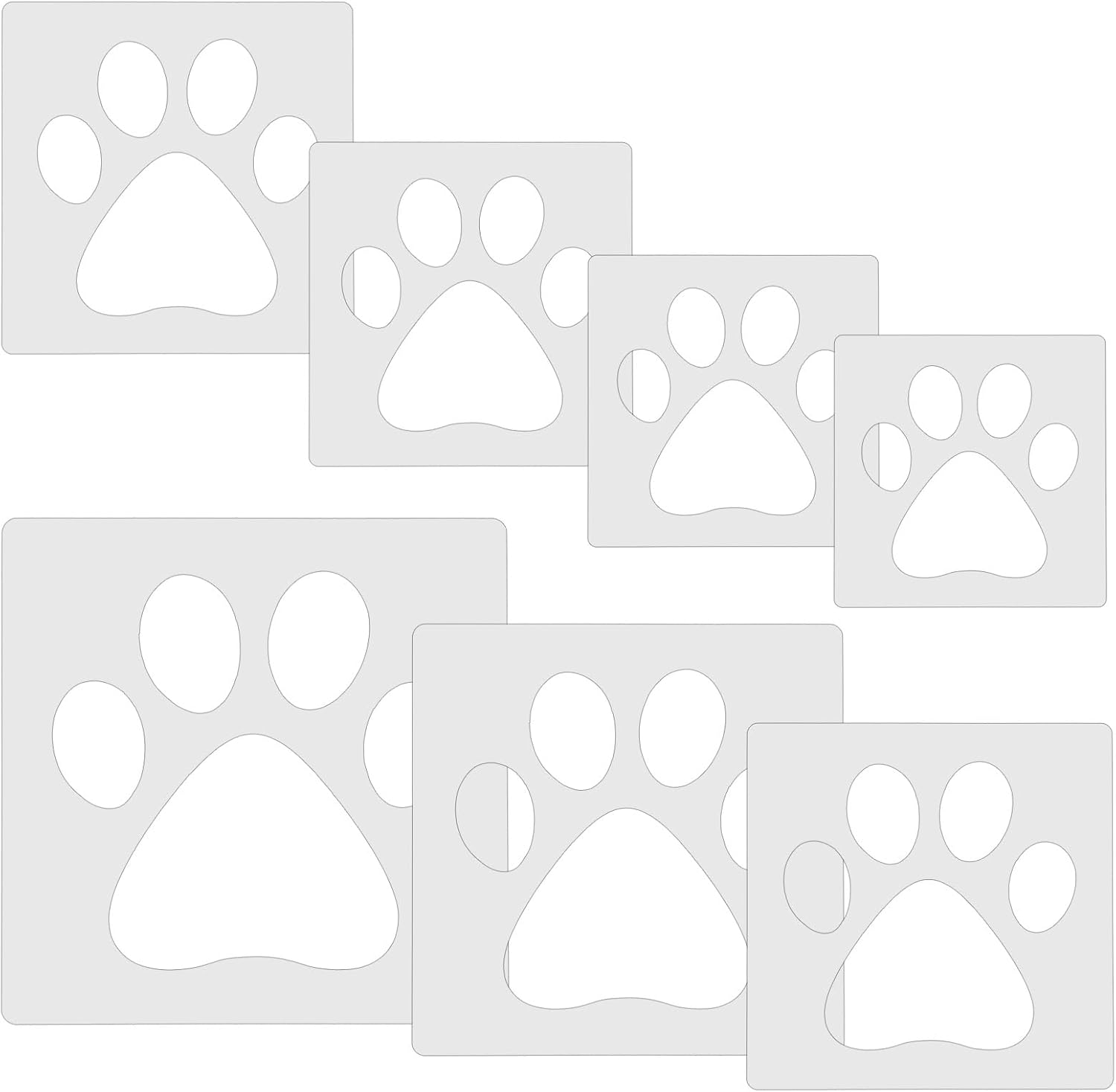 Amazon.com: 14 Pcs Paw Stencil for Painting Cute Cat Dog Bear Large ...
