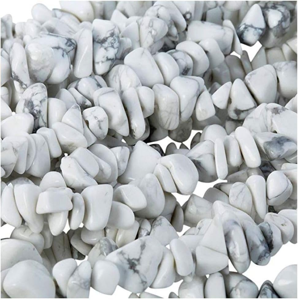 1 Strand Adabele Natural White Howlite Gemstone Chip Loose Beads Drilled Hole Free Form 5mm-8mm Gem Stone Spacer 31 Inch for Craft Jewelry Making GZ1-6