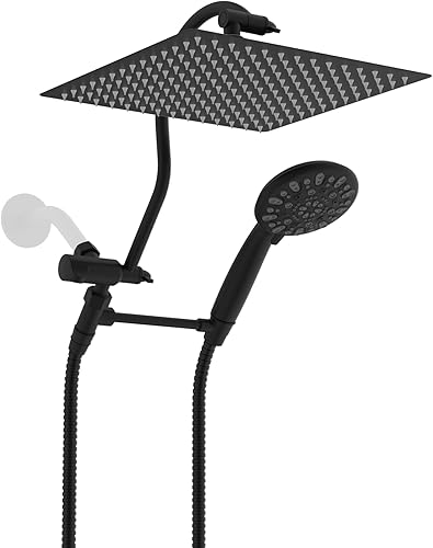 Cabezal de ducha de metal con soporte para cabezal de ducha de latón macizo, cabezal de ducha de alta presión de 10 pulgadas, cabezal de ducha de