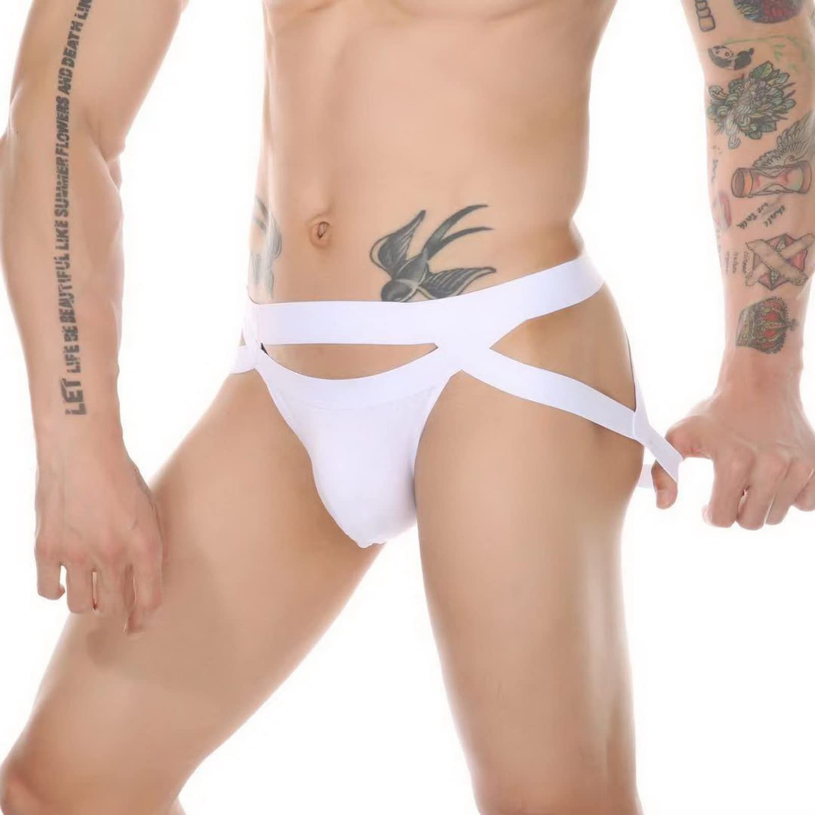 String Faringoto pour hommes à double anneau en acier, sous-vêtements en coton de couleur unie