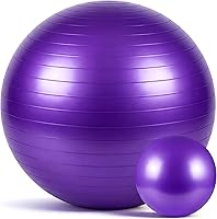 Sotiff Anti-Burst Exercise Ball Set: 23-26 Inch Yoga Ball + 9 Inch Pilates Ball with Foot Pump for Workouts, Pregnancy, Office Stability