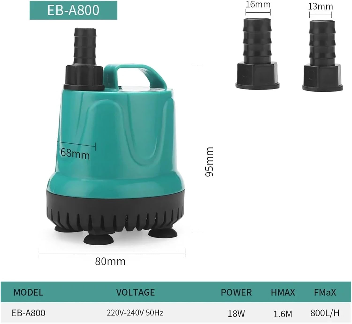 Ultra-quiet submersible circulation pump Silent Fish Tank Submersible Pump Aquarium Bottom Filter Pumps Garden Fountain(EB-A800)