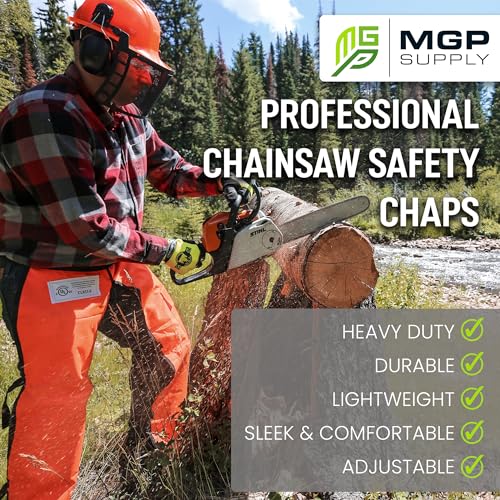 MGP SUPPLY Macacões de motosserra para homens - calços de motosserra para homens, estilo avental com