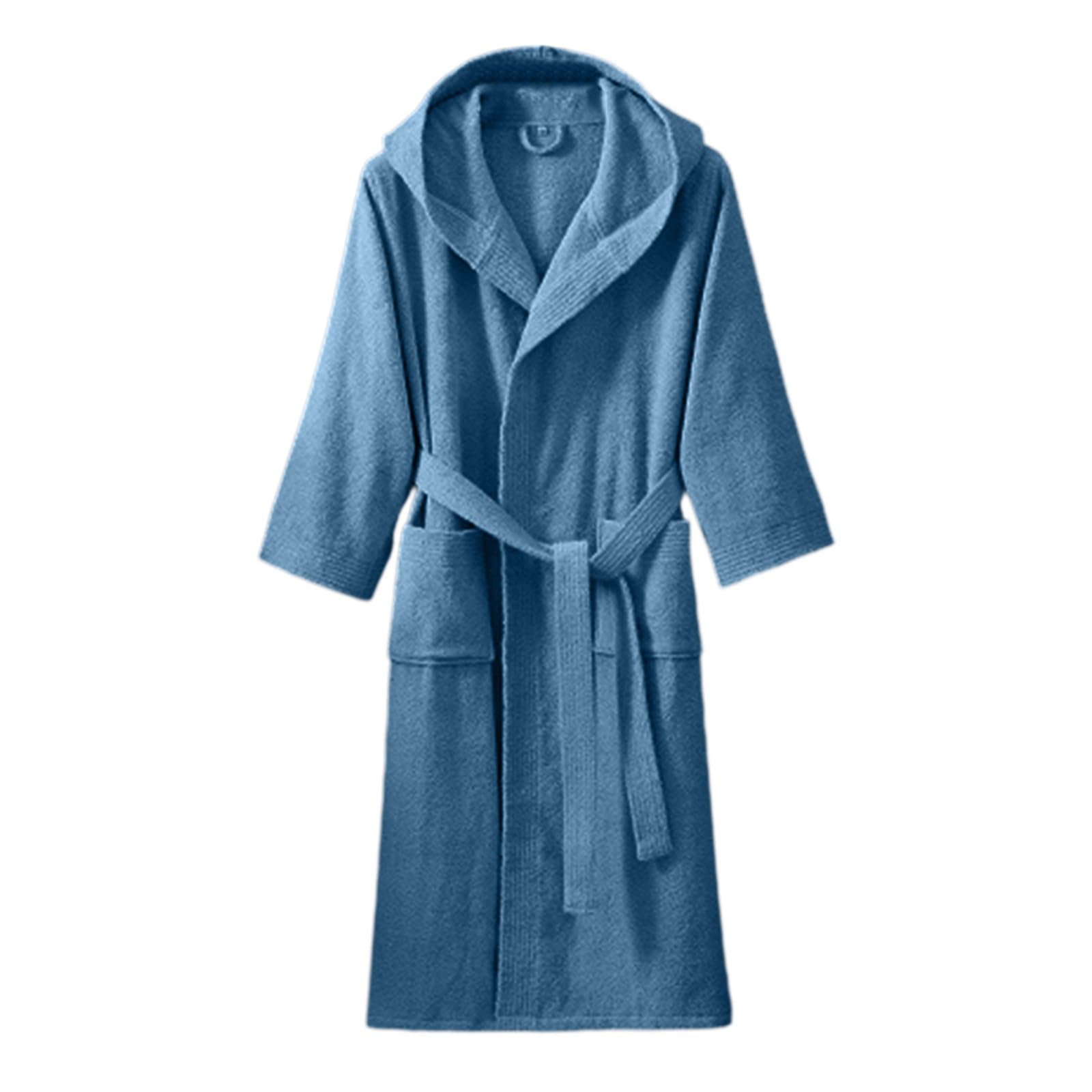 Morbido pile da donna, con accappatoio assorbente, pigiama per spa, taglio aperto con cintura, ideale per tutti i giorni, tempo libero, relax in primavera (blu, XL)