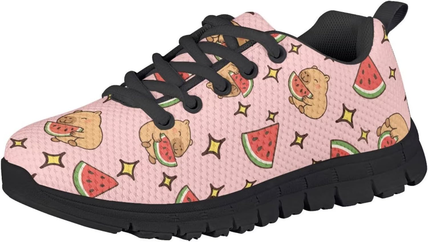 Girls Black Cat Shoes Little Kid Bat Sneakers Non Slip School Cool Shoes Breathable Lightweight Knitted Mesh Sports Athletic for Tennis Running Jogging