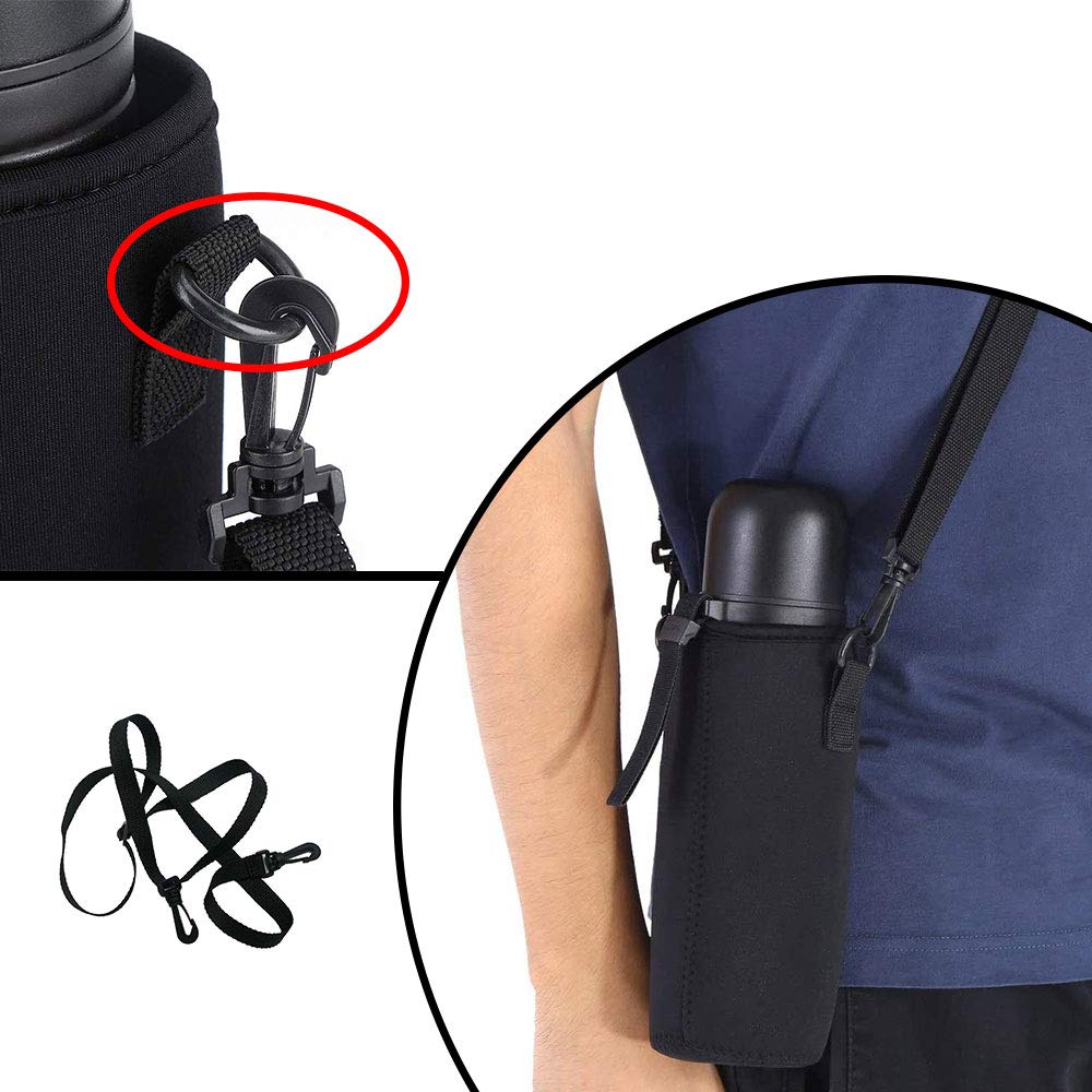 Custodia In Neoprene Per Bottiglia 750 Ml Con Tracolla Regolabile – Per Escursioni E Viaggi - 3
