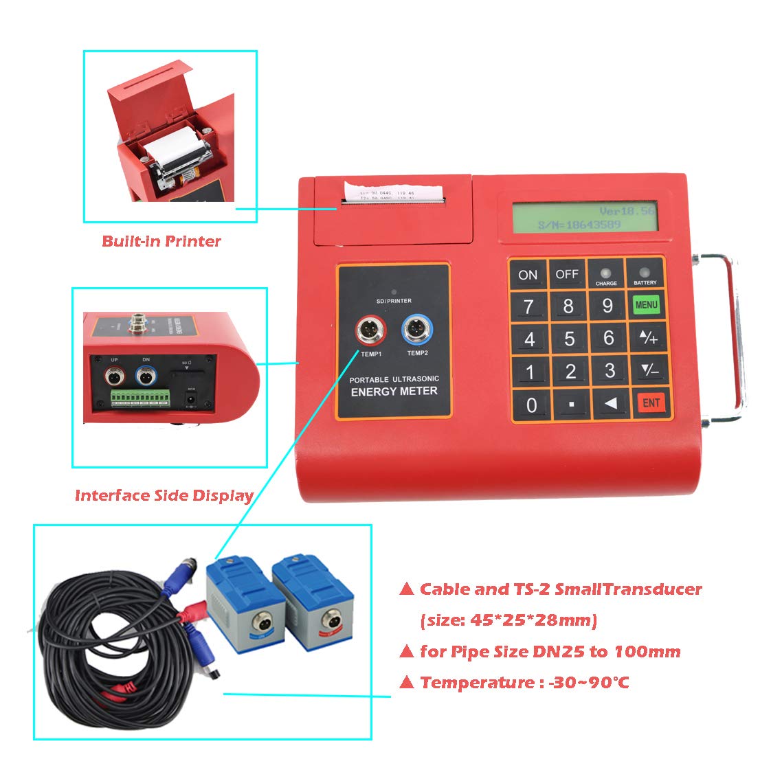 Buy CNYST TUC-2000E Ultrasonic Energy Meter Liquid Flow Meter with ...