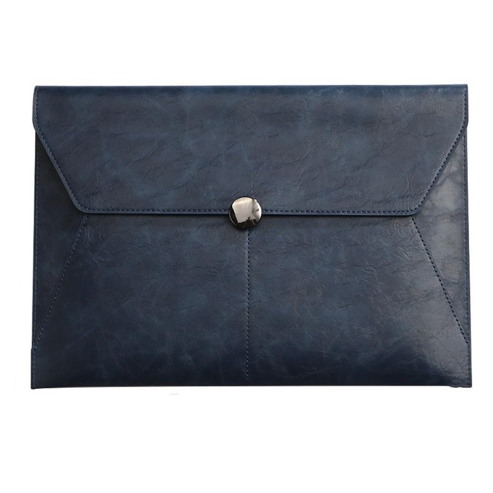 Etui na dokumenty ze skóry PU, Skórzana teczka na dokumenty, organizer, koperta, 240 x 347 mm, wielokolorowa, opakowanie 2 szt.(Blue)