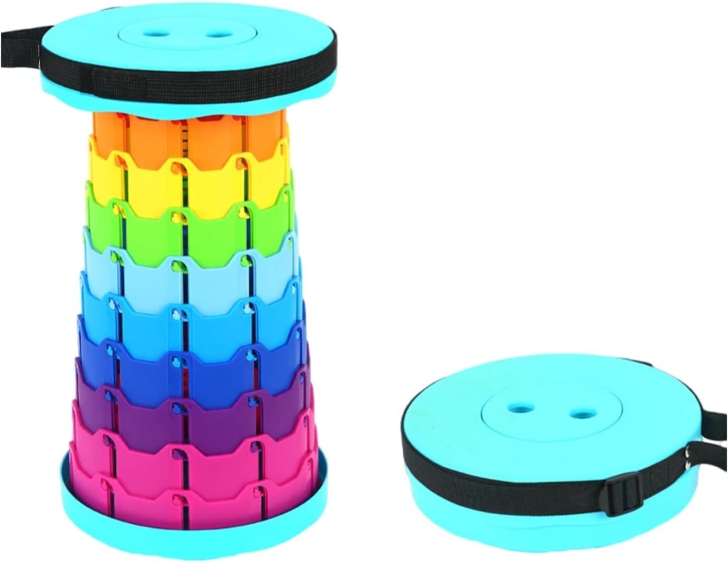 Compact Adjustable Stool, Foldable Design for Easy Storage - Ideal for Bus Stops, Camping, and Events