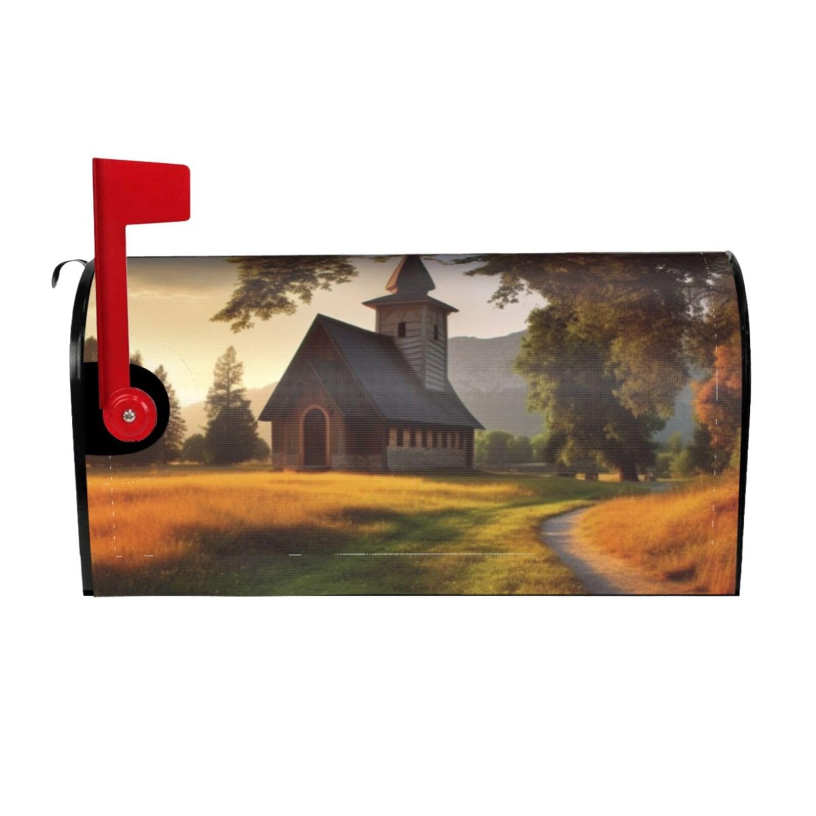 Housse de boîte aux lettres imperméable et résistante aux UV motif église