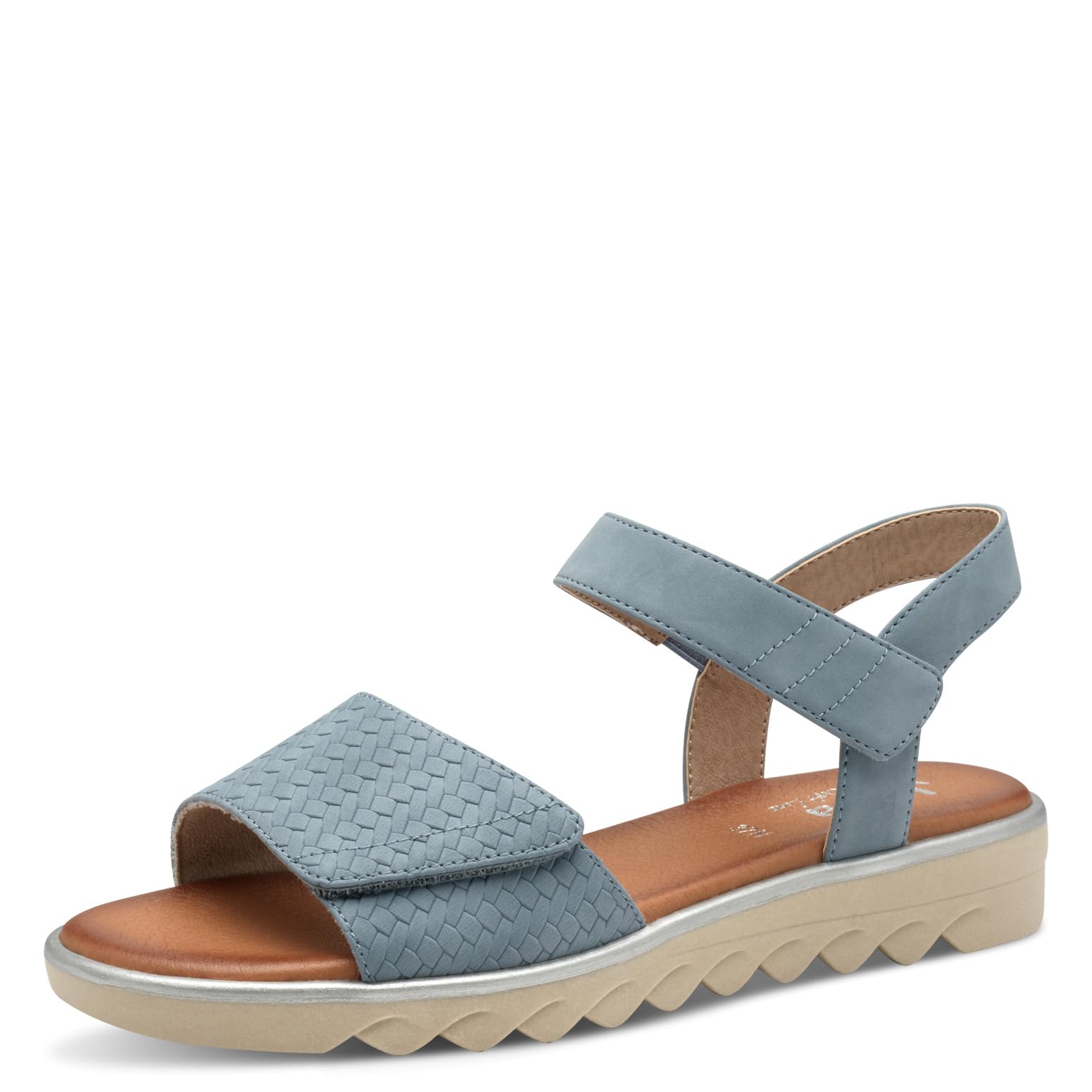 Jana Women’s Flat Sandals with Velcro Vegan, Denim, 3,5 UK