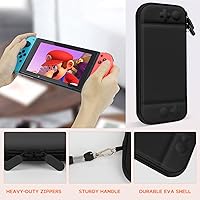 Vista 4 de Simfree Nintendo Switch portable case,Black nintendo switch case compatible with Nintendo SwitchSwitch OLED,fortnite switch bag,Carry Case for
