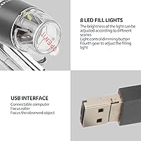 Vista 5 de Ciciglow Microscopio digital portátil de mano, 50-1600X con LED ajustable y soporte, USB para teléfono móvil Android portátil