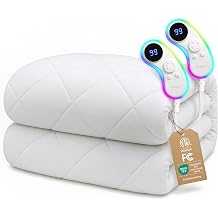 Heated Mattress Pad Queen Even Fast Heating 125.6F Dual Control