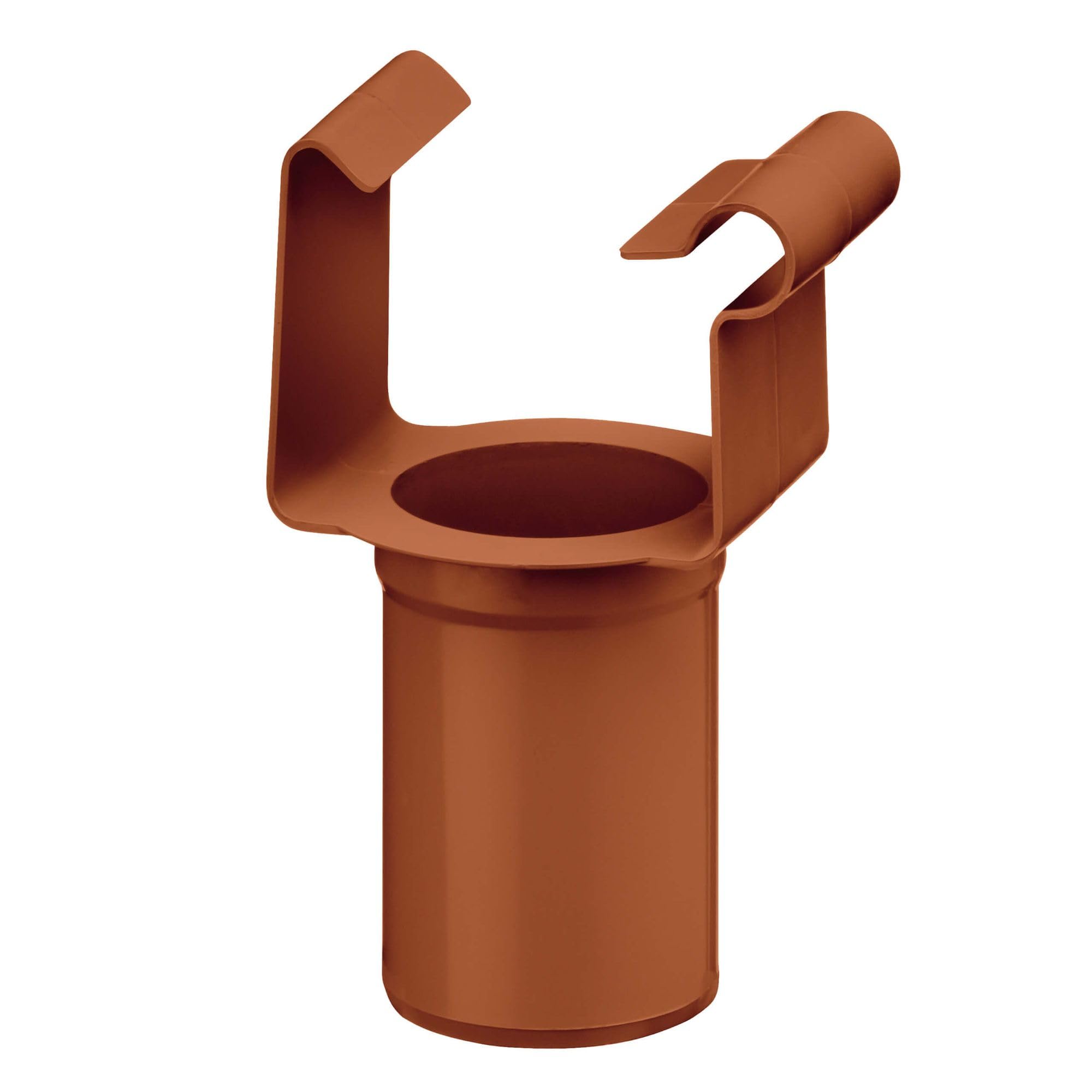 INEFA Box-Shaped Drain Support, PVC-U 68/50mm Brown Hook-on Support, Gutter Accessories, Easy Installation, Made in Germany