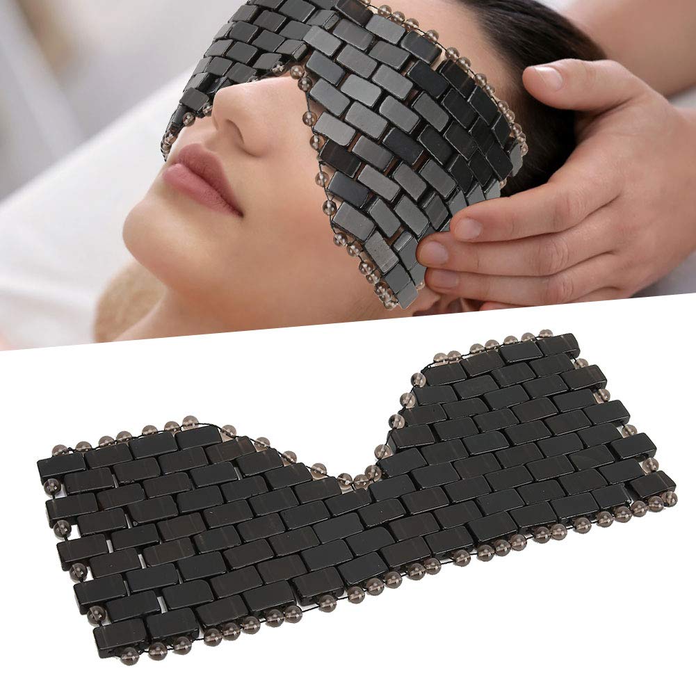 Maschera per gli Occhi in Giada, Maschera per gli Occhi in Pietra di Giada Maschera per il Viso Fredda Maschera per gli Occhi per Dormire Rinfrescante Massaggiatore per il (BLACK)
