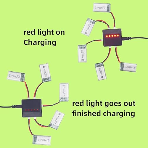 Miniatura 8 de Batería de litio de alta tasa de 5 piezas de 3.7 V 400 mAh con cargador 5 en 1 para Hubsan H107C H107L SYMA Q11 X11C HS170C F180C TOZO Q2020 E016H