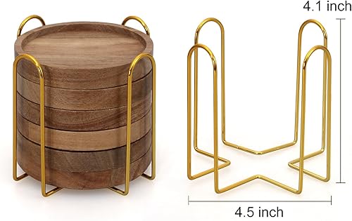 Miniatura 4 de 6 posavasos de madera de granja con soporte, posavasos únicos para bebidas de café, cerveza, posavasos frescos, posavasos rústicos decorativos para