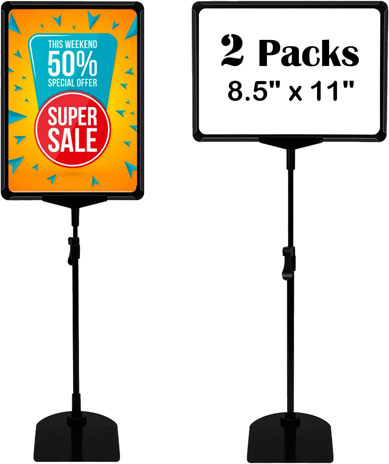 Amazon.com: Adjustable Poster Sign Stand with Heavy Duty Base Sign ...