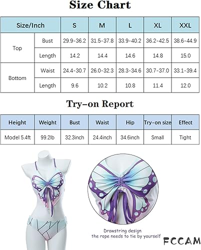 Miniatura 4 de FCCAM - Traje de baño Ganyu de anime Ganyu, traje de baño hueco de una pieza para mujer, traje de baño elástico