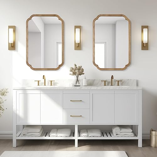 Vista 86 de WallBeyond Espejos de baño de madera para montar en la pared, espejos de pared con marco de madera rústica de 16 x 20 pulgadas, espejos de pared