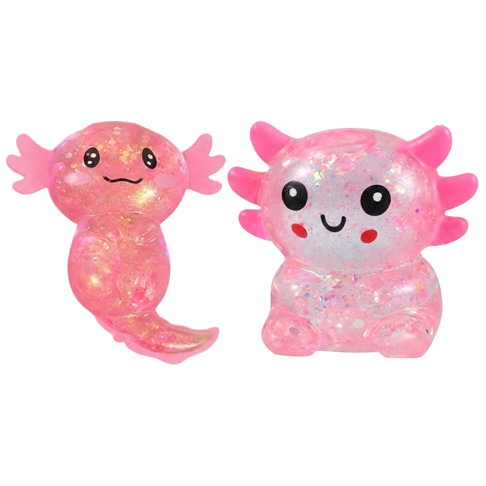PRVCFZ 2 PCS Axolotl Squishy, Axolotl Stress Relief for Office Workers, Standing and Lying Pink Axolotl Sensory Tool for Focus and Relaxation,Emotion Management Companion for peoples