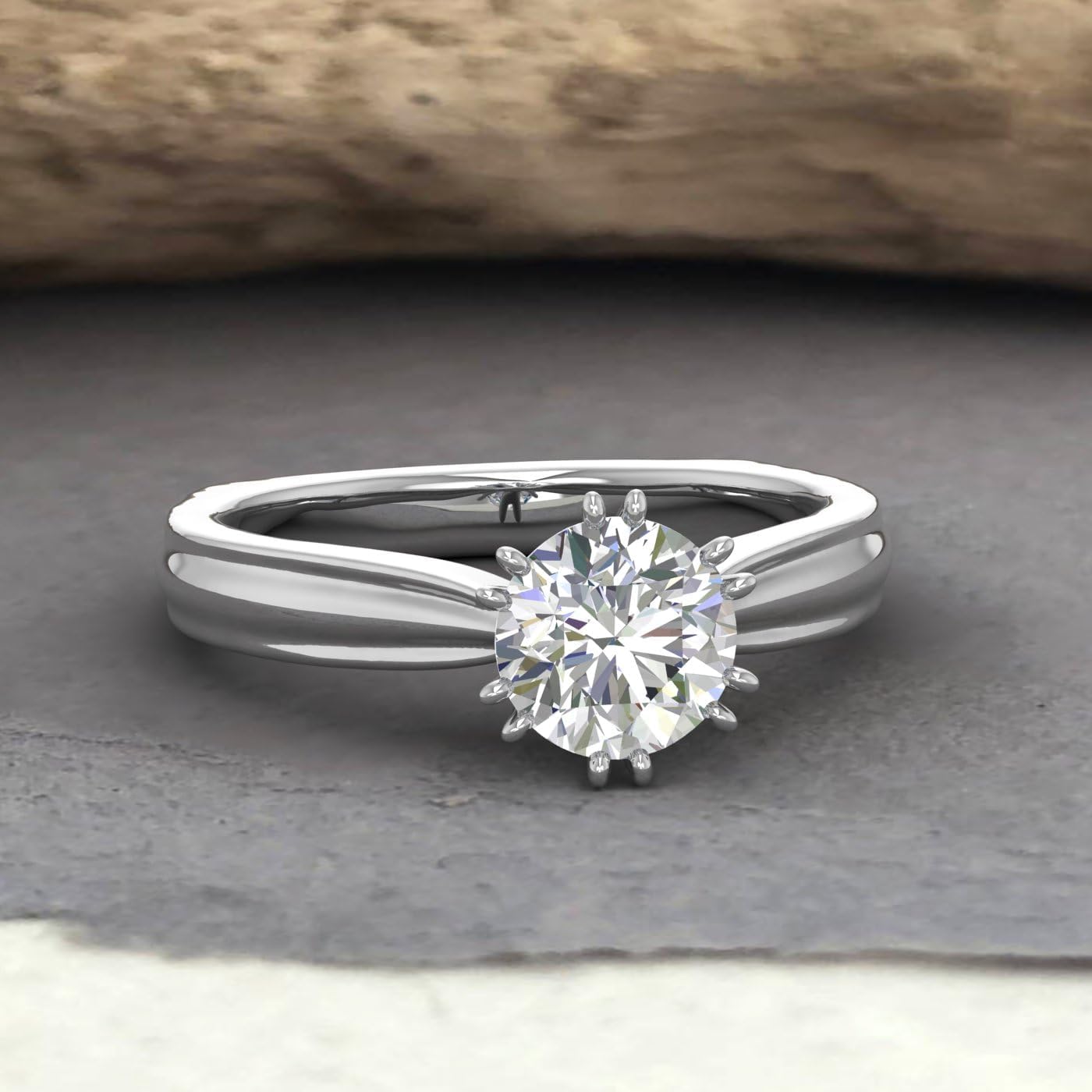 3/4 Carat Prong Set Solitaire Diamond Engagement Ring Band in 14K Gold - IGI Certified