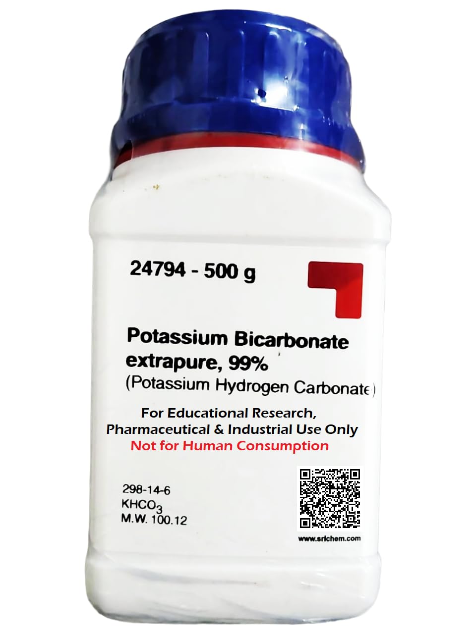 generic SRL Potassium Bicarbonate extrapure, 99%, 500Gm, CAS NO 298-14-6, Molecular Formula : KHCO3, Storage : Room Temperature, Shelf Life : 60 Months for laboratory and industrial use only-picture-14