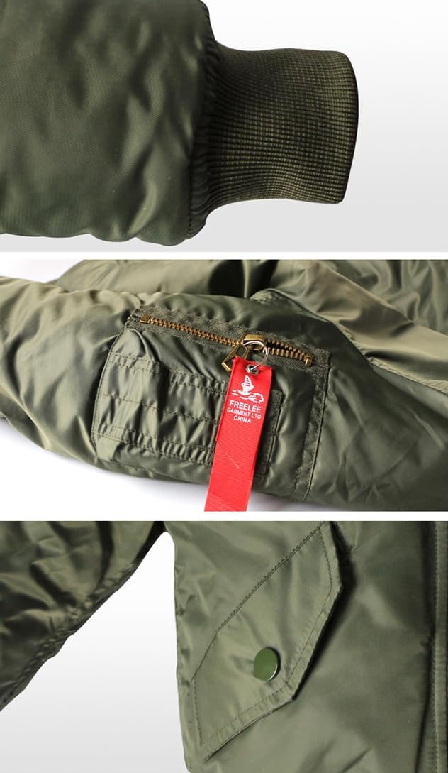 [D.IIZOO] 子供用 MA-1フライトジャケット 中綿入り キッズ ミリタリージャケット ナイロンジャンパー カジュアルブルゾ