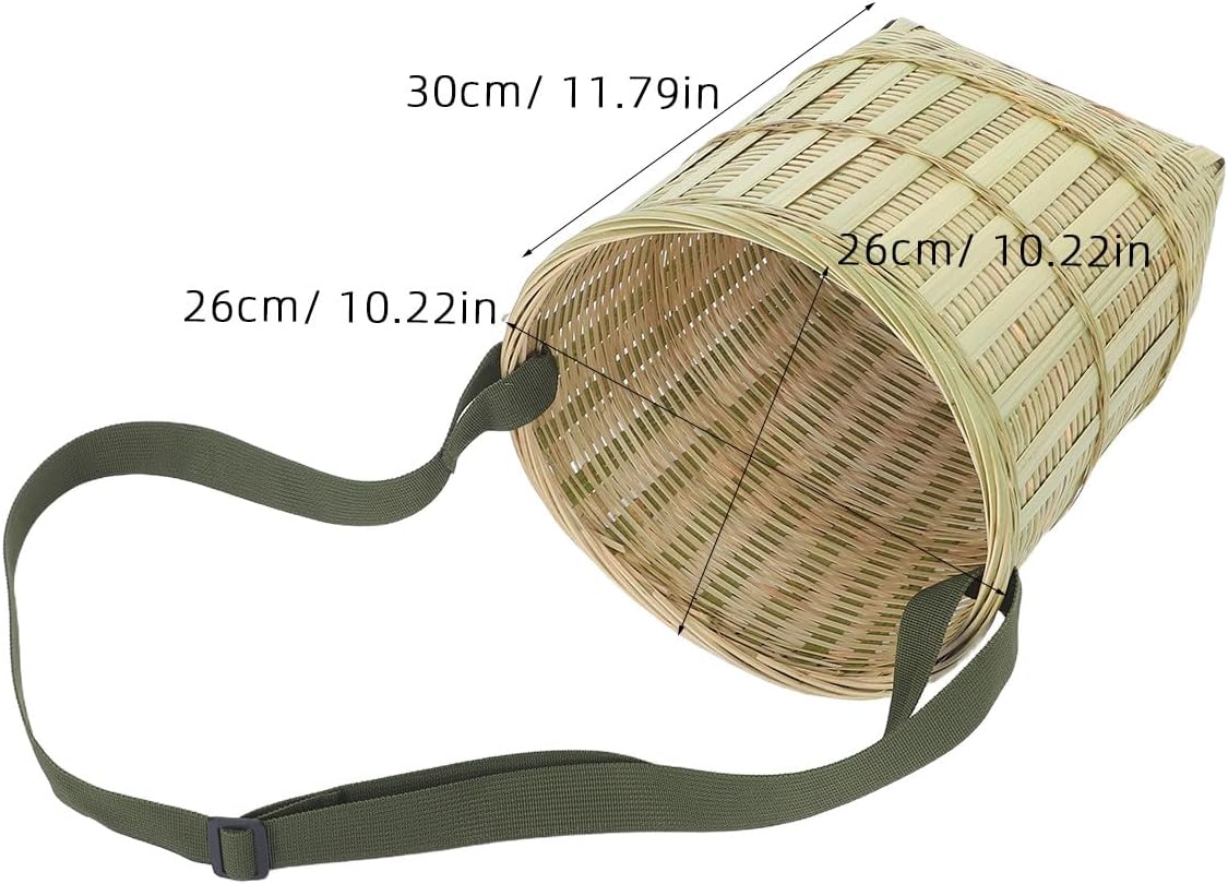 Natural Bamboo Backpack Basket - Artisanal Woven Storage Basket for Laundry, Home Decor & Photography Props, Traditional for Farmhouse & Boho Style